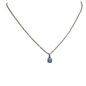 Vintage Light Blue Rhinestone Pendant Necklace